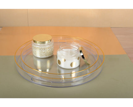 Ronde kaars met kleine stippen en gouden salie parfumdeksel