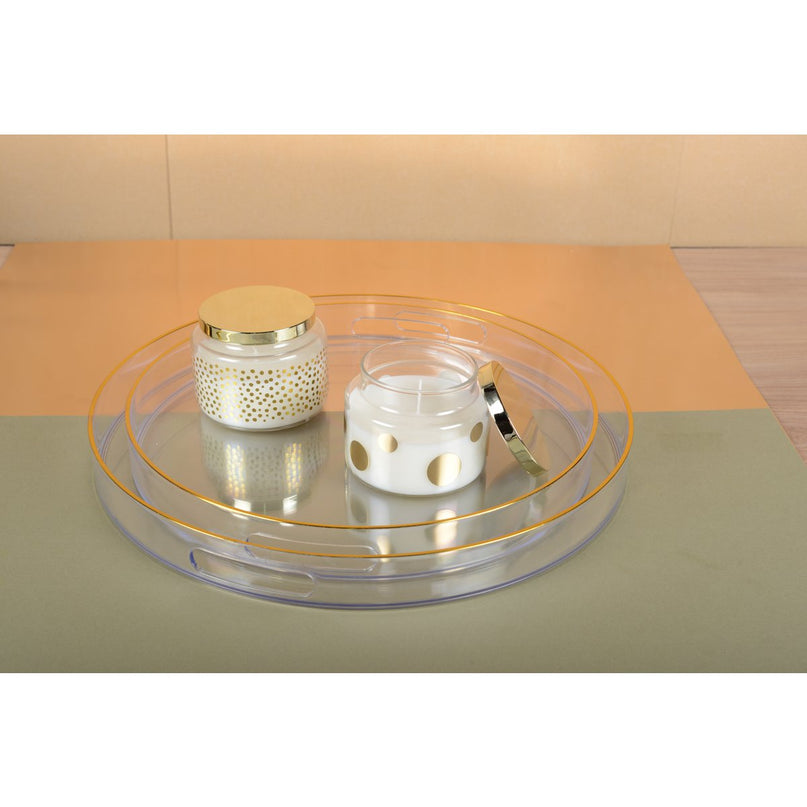 Ronde kaars met kleine stippen en gouden salie parfumdeksel