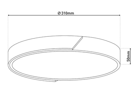 LED -plafondlamp "Borneo", Ø 31 cm gemaakt van metaal en plastic in grijs, geïntegreerde LED's, verlichting voor woonkamers, gang en kantoor