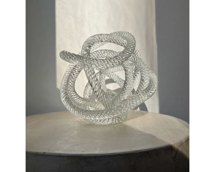 Groot geknoopt glassculptuur (L) Diameter 20cm