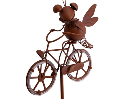 LED Solar Earth Skeer Skeer Brown H: 88cm, voor buiten, metaal en plastic aarde spies in bruin, met geïntegreerde LED