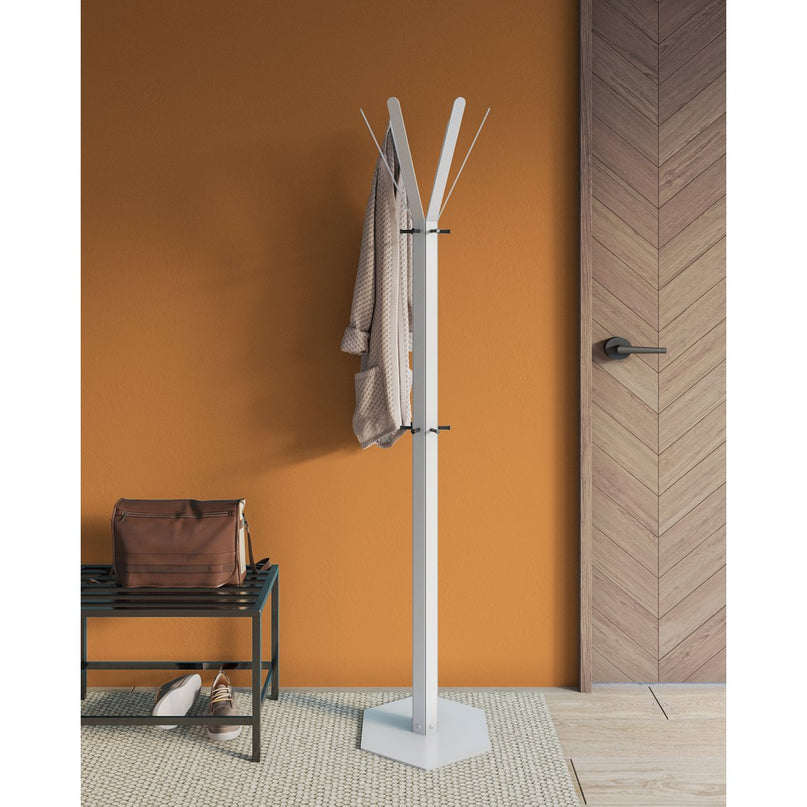 Gorillz Molto - Industrieel - Staande Kapstok - 14 Kapstokhaken - Wit