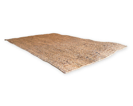 Vierkant Boho-vloerkleed gemaakt van natuurlijke vezels-handgeweven vloermat-rechthoekig bruin tapijt-groot water hyacint tapijt 180x115 cm sawah