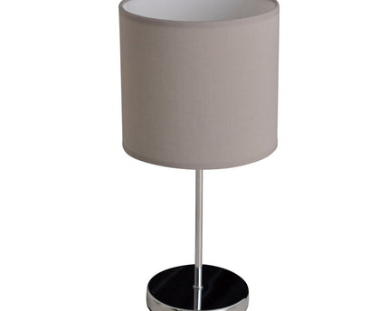 Tafellamp "New York", klassieke metalen tafellamp met tekstbladen in grijs, met E27 -aansluiting, 38,5 cm hoog, perfect voor woonkamer, eetkamer, gang en kantoor