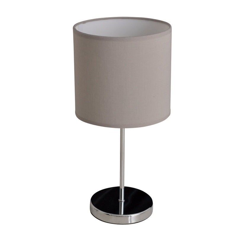 Tafellamp "New York", klassieke metalen tafellamp met tekstbladen in grijs, met E27 -aansluiting, 38,5 cm hoog, perfect voor woonkamer, eetkamer, gang en kantoor