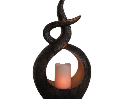LED Solar Decol Light "Candle Flame", voor buiten, bruin plastic, geïntegreerde LED.