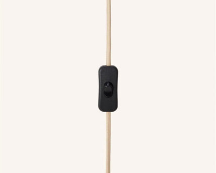 Quin lichtbruine houten lamp met koord - duurzaam rubberwood en matglas
