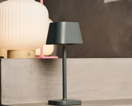 Ava Stone Gray - Oplaadbare tafellamp | Stijlvol, draadloos lamp en dimbaar