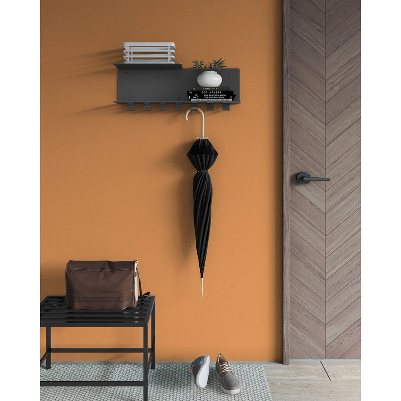 Gorillz Plenck - Wandkapstok - met Hoedenplank -Garderobe - Zwart