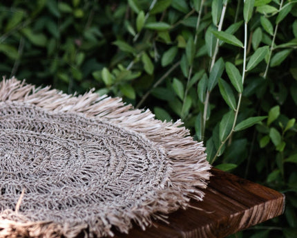 Placemat (set van 2, 4 of 6) 45 cm ronde Boho placemat WAISAI gemaakt van raffia