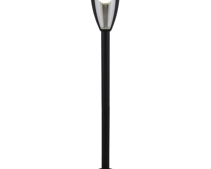 LED Buitenbasisbasis "Clint", gemaakt van metaal en plastic in het zwart, met geïntegreerde LED, padlichten