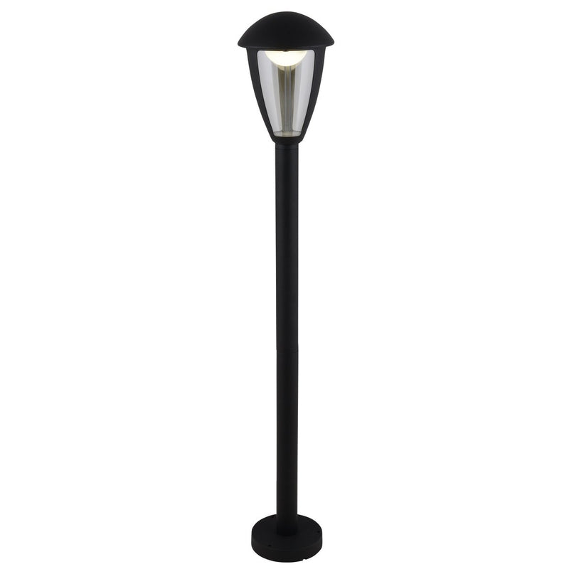 LED Buitenbasisbasis "Clint", gemaakt van metaal en plastic in het zwart, met geïntegreerde LED, padlichten