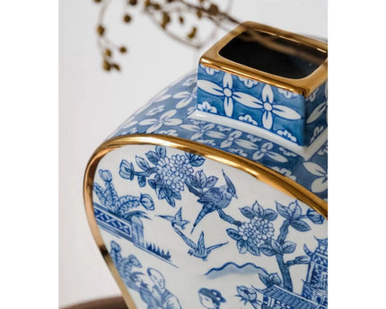 Nieuwe Chinese stijl, oosterse Parijse Delfts blauwe porselein vazen/hoge stijl