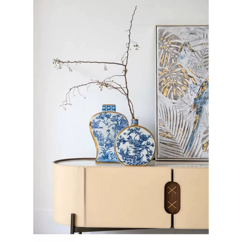 Nieuwe Chinese stijl, oosterse Parijse Delfts blauwe porselein vazen/hoge stijl