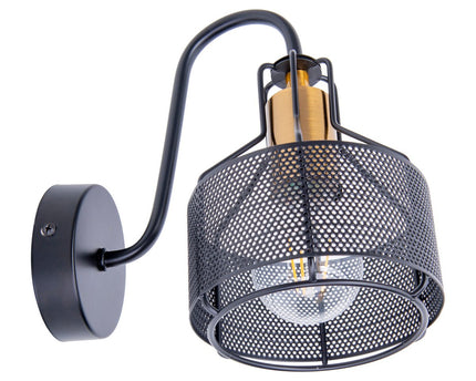 1er Wall Lamp Spot "Foro" gemaakt van metaal in het zwart, met E27 -versie, ongeveer 22 x 13,5 x 23 cm. Stijlvolle verlichting voor woonkamer, eetkamer of keuken.