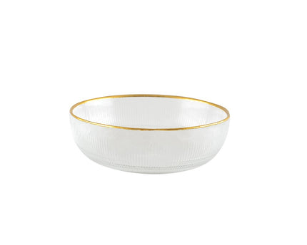 Glazen kom gouden randen 10x10x5cm