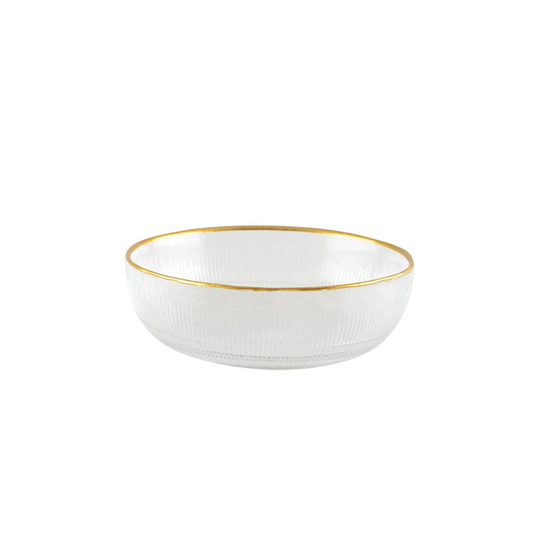 Glazen kom gouden randen 10x10x5cm