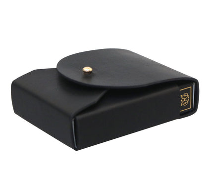 Pokerspel in zwarte imitatie Leather Case 6x3x9cm