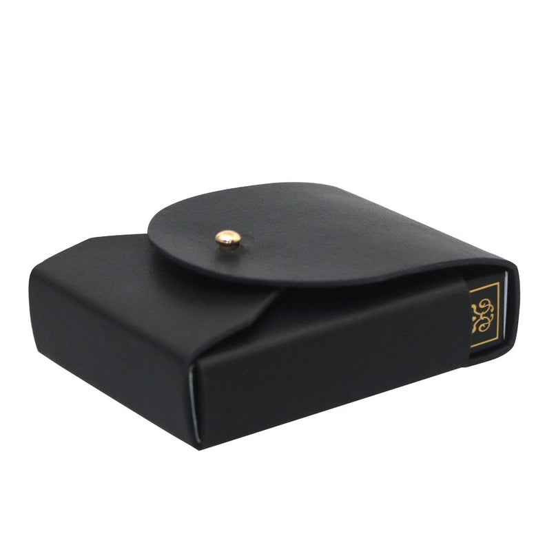 Pokerspel in zwarte imitatie Leather Case 6x3x9cm