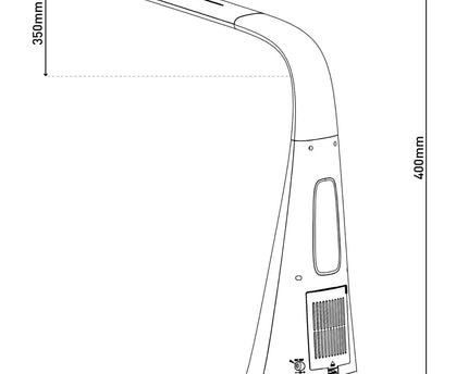 LED-tafellicht "Ventu" met ventilator, met aanraking, dimable, gemaakt van wit plastic, stevig ingebouwde LED's, 40 cm hoog