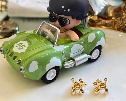 Schattige ballonhond kleine oorstekers-goud en zilver