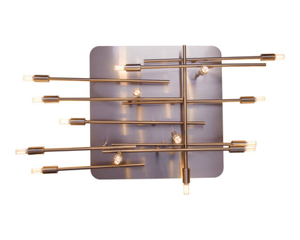 LED -plafondlamp "Ancona" met achtergrondverlichting gemaakt van metaal in roestvrijstalen optiek, G9 -versies, lamp voor woonkamer, eetkamer, gang en kantoor, ca. 71 x 70 cm