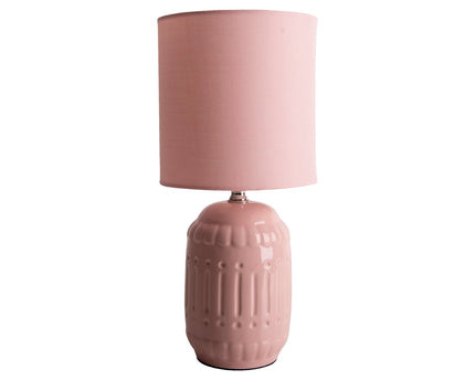 Keramische tafellamp "Erida", tafellamp gemaakt van keramiek, rosé/zalm, met E14 -versie, voor eetkamer, woonkamer, gang of kantoor, tafellampen binnen