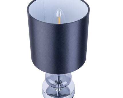 Stof, tafellamp "mali", tafellampje, textiel in zwart, met e14 -aansluiting, voor eetkamer, woonkamer, gang of kantoor, tafellamp voor woonkamer of eetkamer, bedlamp 28,5 cm hoog