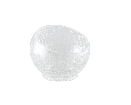 Glazen kom gebarsten effect groot model 18x18x15cm