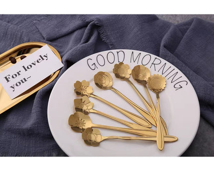 Golden Assorted Flower Desserts - Set van 6