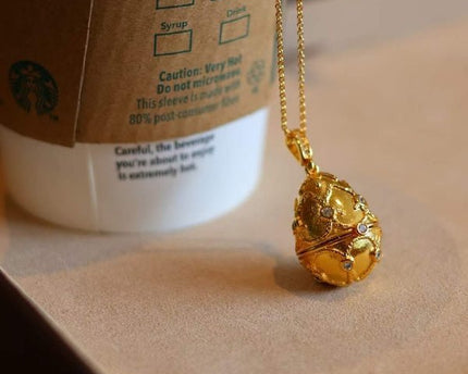 Echte Ruby Royal gouden ei medaillon hanger ketting