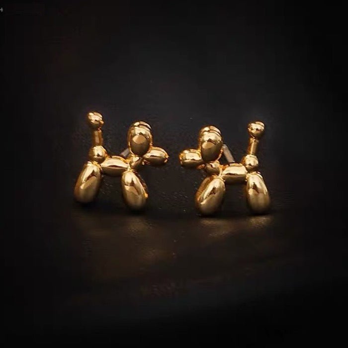 Schattige ballonhond kleine oorstekers-goud en zilver