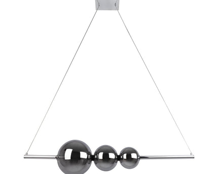 LED hanglamp Chrome "NOVA" gemaakt van chroom -gekleurd metaal, plastic en rookglas, met stevig ingebouwde LED's, ca.