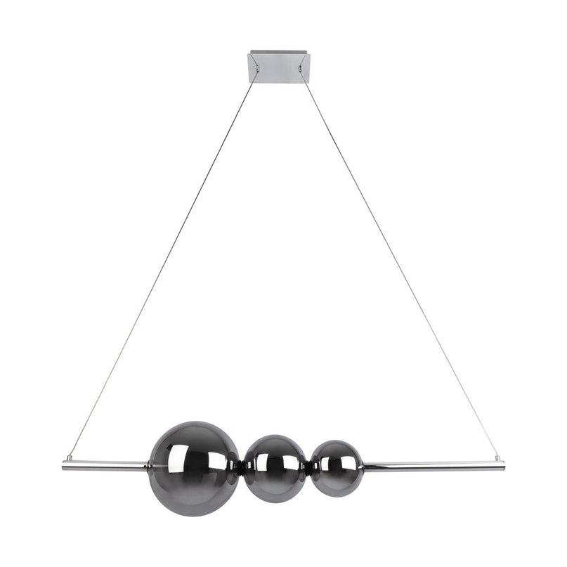 LED hanglamp Chrome "NOVA" gemaakt van chroom -gekleurd metaal, plastic en rookglas, met stevig ingebouwde LED's, ca.