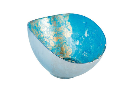 Blauwe en gouden ovaal gesneden 26.5x14.3x11.5 cm