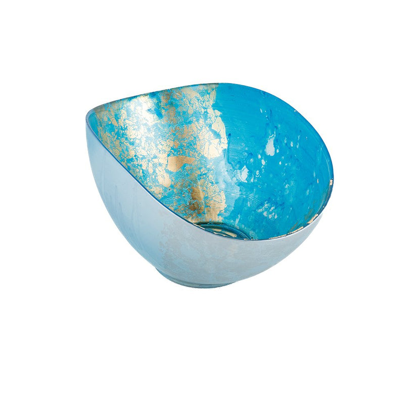 Blauwe en gouden ovaal gesneden 26.5x14.3x11.5 cm