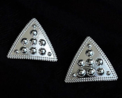 Geometrische driehoek bord punk oorbellen