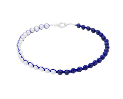 Minimalistische maar dikke Lapislazuli parel kralen ketting