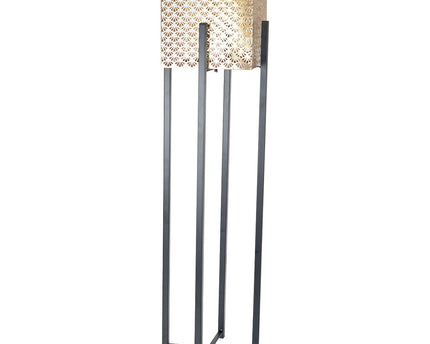 Metalen plantensteun met gouden ijzeren pot h.80 cm