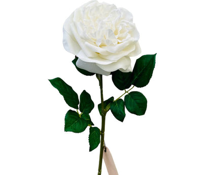 QMF Hand Touch Rose 65cm WIT 2PCS