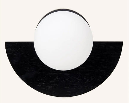 Kane zwarte draadloze wandlamp – oplaadbare hout- en glaslamp