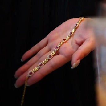 Italiaanse stijl Red Garnet Fancy armband