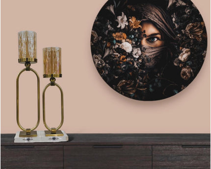 CANDLESTICK | GLASS | GOLD ZH02 Small size: 12*8.5*40