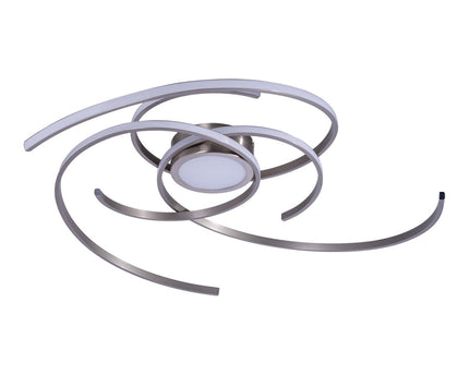 LED-plafondlamp "Radon" in satijnen nikkel gemaakt van metaal en plastic, met stevig ingebouwde LED's Ø 57 cm