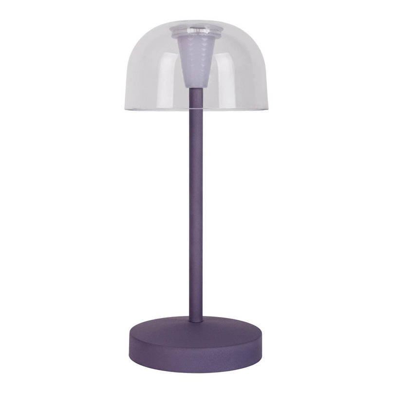 2-ex-ingestelde LED-batterijtafel Licht "Gomba" voor buiten en binnen, gemaakt van metaal en plastic in bramen, 18,5 cm hoog