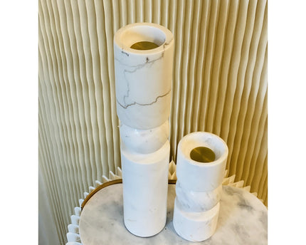 KANDELAAR | MARBLE | WHITE M H29.5cm*W8cm D 8cm Reversible for flower arrangement