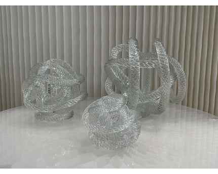 Middelgrote geknoopte glazen sculptuur (M) Diameter: 15 cm