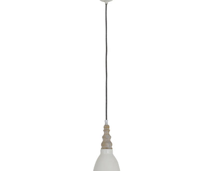 Metal hanglamp "Delhi" retro klassiek gemaakt van metaal en natuurlijke materialen in beige, e27