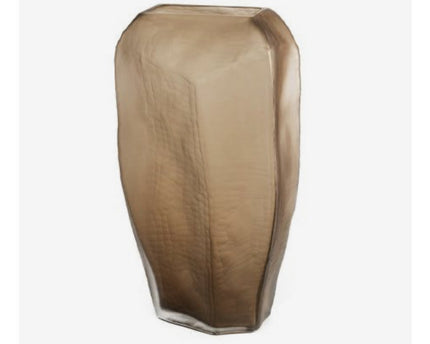 Bruine glazen vaas (v14686-380chocolade)