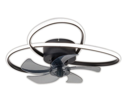 Het moderne LED -plafondlicht "Leccio" inclusief ventilator, nachtlichtfunctie, dim- en lichttemperatuurinstelling is uitgerust met stevig geïnstalleerde LED's en heeft een geschatte Øvon 58 cm.